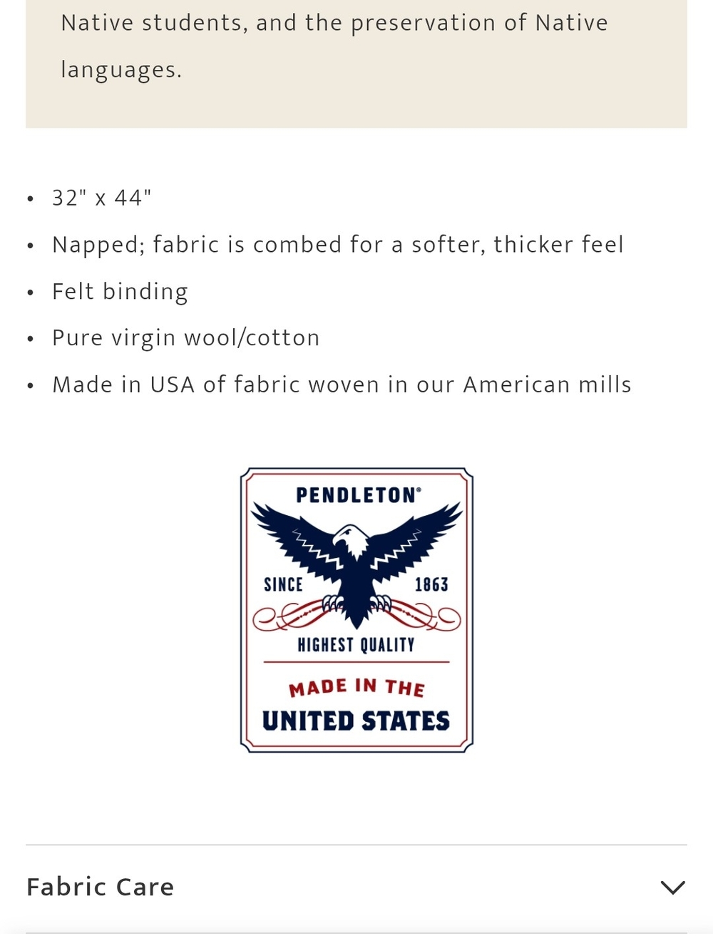 Pendleton Chief Joseph Blanket in Cream, Tan, Brown - Picture 7 of 10